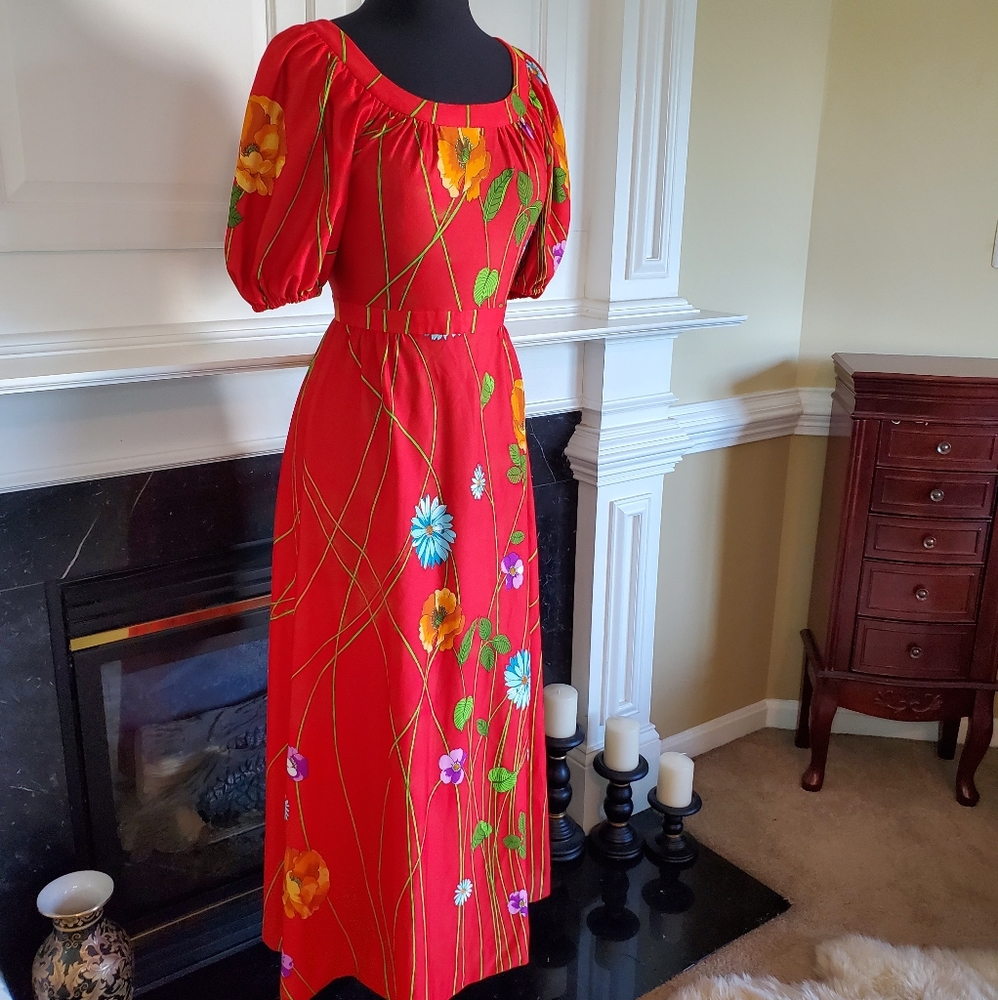 VINTAGE TORI RICHARD HONOLULU MAXI DRESS - Picture 5 of 11